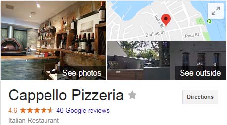 Cappello Ristorante - Rated by Google as one of 'Sydneys Best Pizzas'